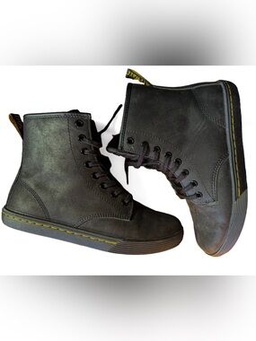 LIKE NEW Dr. Martens Sheridan Matte Black 8-Eye Boots Women's 6 Punk Shoes NWOT